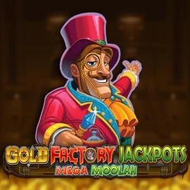 Gold Factory Jackpots Mega Moolah slot visual from Aurum Signature Studios available on lvbet-casino.org